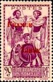 [Somali Warriors Stamps of 1938-1940 Overprinted "France Libre" in Red or Black, type BE16]