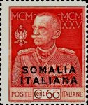 [Italian Postage Stamps Overprnted "SOMALIA ITALIANA", type P]