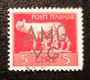 [Italian Postage Stamps Overprinted "A.M.G.V.G." - Watermarked, тып A11]