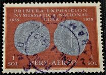 [Airmail - The 1st National Numismatic Exhibition, Lima, Tip MO]