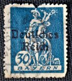 [Postage Stamps from Bayern Overprinted "Deutsches Reich", ประเภท AE1]