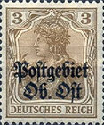 [German Empire Postage Stamps Overprinted "Postgebiet Ob. Ost", Tip A1]