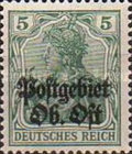 [German Empire Postage Stamps Overprinted "Postgebiet Ob. Ost", Tip A2]