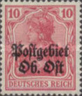 [German Empire Postage Stamps Overprinted "Postgebiet Ob. Ost", Tip A4]