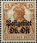 [German Empire Postage Stamps Overprinted "Postgebiet Ob. Ost", Tip A5]