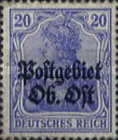 [German Empire Postage Stamps Overprinted "Postgebiet Ob. Ost", Tip A7]