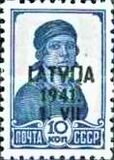 [USSR Postage STamps Overprinted "LATVIJA 1941", type A1]