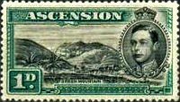 [King George VI and Views of Ascension, type F1]