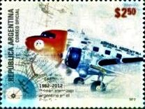 [The 50th Anniversary of the First Argentinian Flight to the South Pole, tegund DPA]