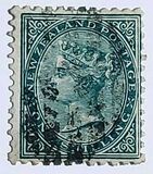 [Queen Victoria - Inscription "NEW ZEALAND POSTAGE" , Bluish paper, New Watermark, type H1]