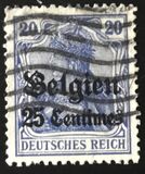 [German Empire Postage Stamps Surcharged "Fr. and C." or "Centimes" & Overprinted "Belgien", type A3]