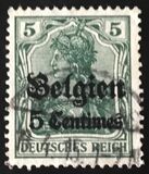[German Empire Postage Stamps Surcharged "F and Cent" & Overprinted "Belgien", 類型 B2]