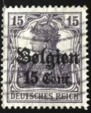 [German Empire Postage Stamps Surcharged "F and Cent" & Overprinted "Belgien", 類型 B5]