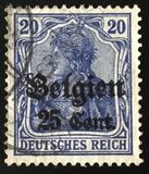 [German Empire Postage Stamps Surcharged "F and Cent" & Overprinted "Belgien", 類型 B8]