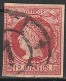 [Queen Isabella II - Colored Paper, tegund O2]