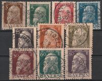 [The 90th Anniversary of the Birth of Prince Luitpold - Type I: Small 9 and no Foot on 1 in "1911". Type II: Large 9 and Foot on 1 in "1911", 类型 G]