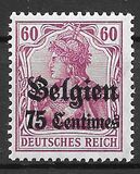 [German Empire Postage Stamps Surcharged "Fr. and C." or "Centimes" & Overprinted "Belgien", tip A5]