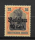 [German Empire Postage Stamps Surcharged "F and Cent" & Overprinted "Belgien", type B7]
