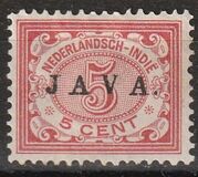 [Numeral Stamps & Queen Wilhelmina - Stamps of 1902-1905 Overprinted "JAVA", type F12]