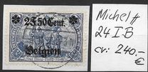 [German Empire Postage Stamps Surcharged "F and Cent" & Overprinted "Belgien", 유형 B14]