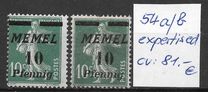 [French Postage Stamps Overprinted "MEMEL" & Surcharged in Italic, 类型 H2]