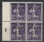 [French Postage Stamps Overprinted "MEMEL" & Surcharged in Italic, 类型 H10]