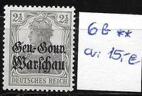 [German Empire Postage Stamps Overprinted "Gen.-Gouv. Warschau", type B]