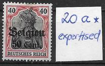 [German Empire Postage Stamps Surcharged "F and Cent" & Overprinted "Belgien", 유형 B10]