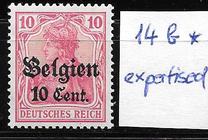 [German Empire Postage Stamps Surcharged "F and Cent" & Overprinted "Belgien", 유형 B4]