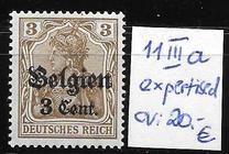 [German Empire Postage Stamps Surcharged "F and Cent" & Overprinted "Belgien", 유형 B1]