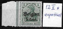 [German Empire Postage Stamps Surcharged "F and Cent" & Overprinted "Belgien", 유형 B2]