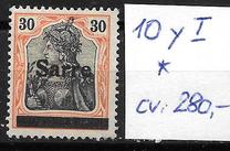 [German Empire Stamps Overprinted "SARRE", type A9]