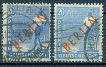 [BERLIN in Red Overprint on "Allied Occupation Zone" Stamps, Typ B5]