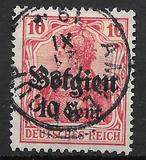 [German Empire Postage Stamps Surcharged "F and Cent" & Overprinted "Belgien", Вид B4]