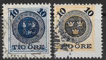 [Numerals in Circle Stamps of 1877-1878 Overprinted with Tree Crowns and Surcharged, Tip I]