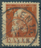 [The 90th Anniversary of the Birth of Prince Luitpold - Type I: Small 9 and no Foot on 1 in "1911". Type II: Large 9 and Foot on 1 in "1911", tip G5]