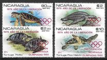 [Airmail - Year of Liberation 1979 and Nicaragua's Participation in Olympic Games 1980 - Protected Sea Turtles, type AZK]