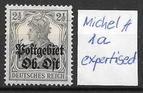 [German Empire Postage Stamps Overprinted "Postgebiet Ob. Ost", type A]
