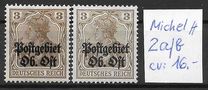 [German Empire Postage Stamps Overprinted "Postgebiet Ob. Ost", type A1]
