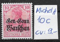 [German Empire Postage Stamps Overprinted "Gen.-Gouv. Warschau", type B4]