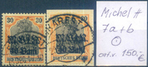 [German Empire Postage Stamps Surcharged & Overprinted "M.V.i.R.", type B3]
