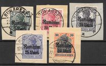 [German Empire Postage Stamps Surcharged & Overprinted "Rumanien", type C]