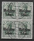 [German Empire Postage Stamps Surcharged "F and Cent" & Overprinted "Belgien", type B2]