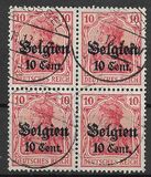 [German Empire Postage Stamps Surcharged "F and Cent" & Overprinted "Belgien", type B4]