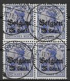 [German Empire Postage Stamps Surcharged "F and Cent" & Overprinted "Belgien", type B8]