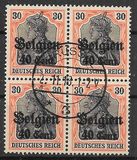 [German Empire Postage Stamps Surcharged "F and Cent" & Overprinted "Belgien", type B9]