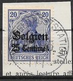 [German Empire Postage Stamps Surcharged "Fr. and C." or "Centimes" & Overprinted "Belgien", type A3]