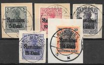 [German Empire Postage Stamps Surcharged & Overprinted "Rumanien", type C]