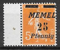 [French Postage Stamps Overprinted "MEMEL" & Surcharged in Italic, typ H6]