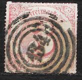 [Colored Print on White Paper - Rouletted in Colored Lines, type B17]